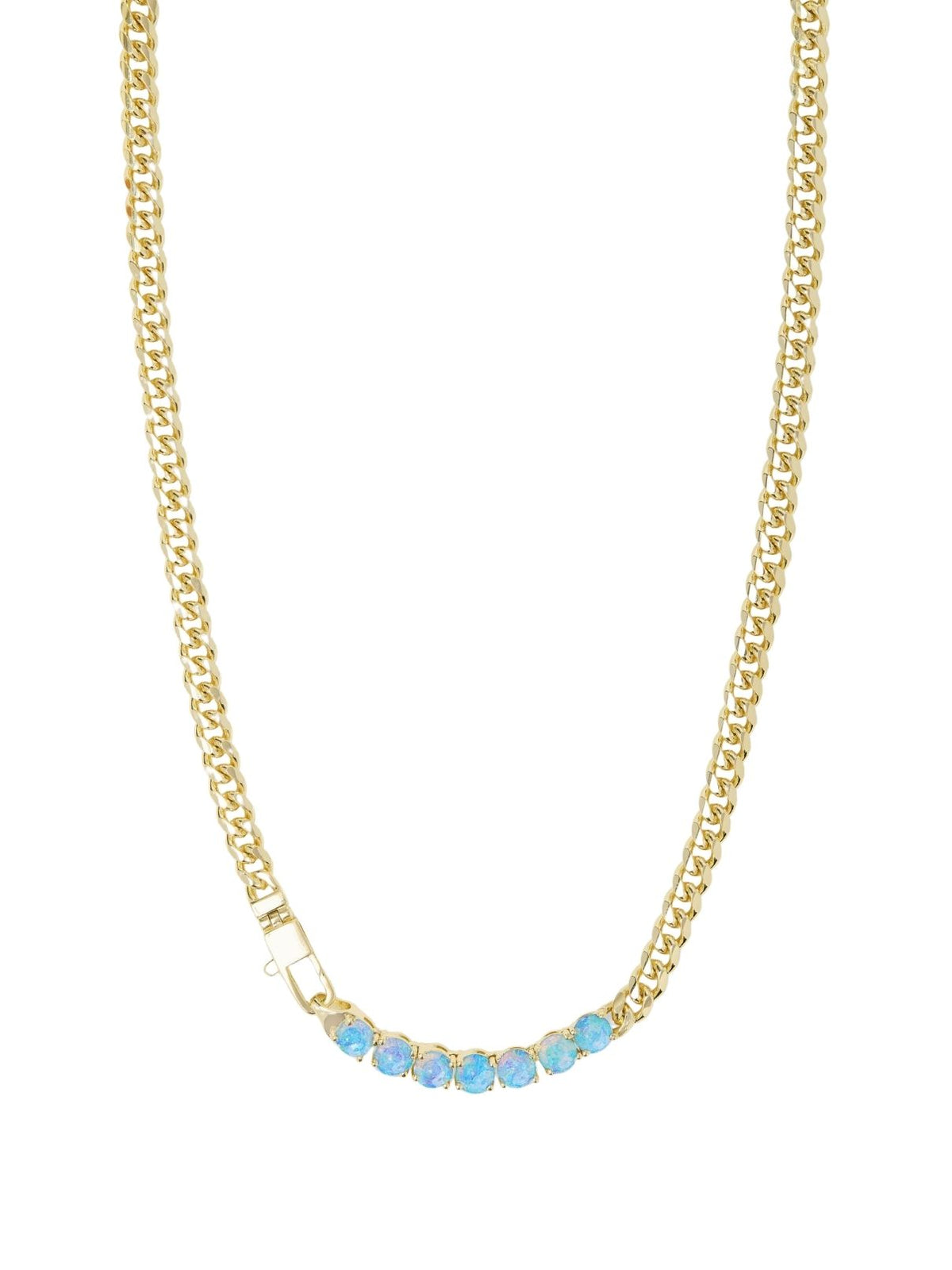 Melinda Maria Baby Julian Loves Opals Necklace 5mm in Gold/Blue Opal – 18"