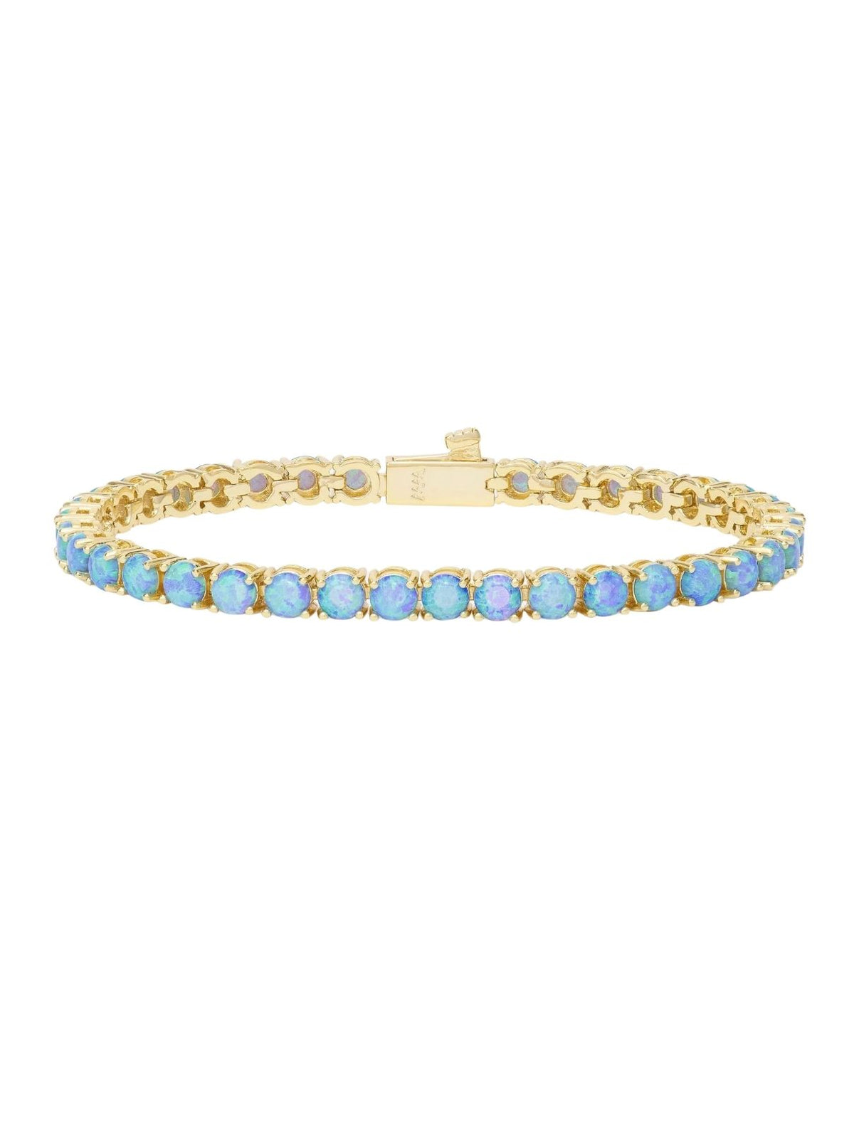 Melinda Maria Grand Heiress Bracelet 4mm in Gold/Blue Opal