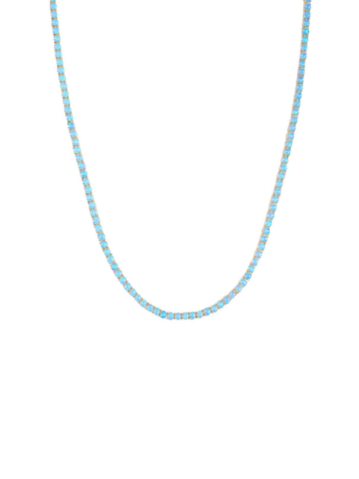 Melinda Maria Grand Heiress Tennis Necklace 18" Blue Opal