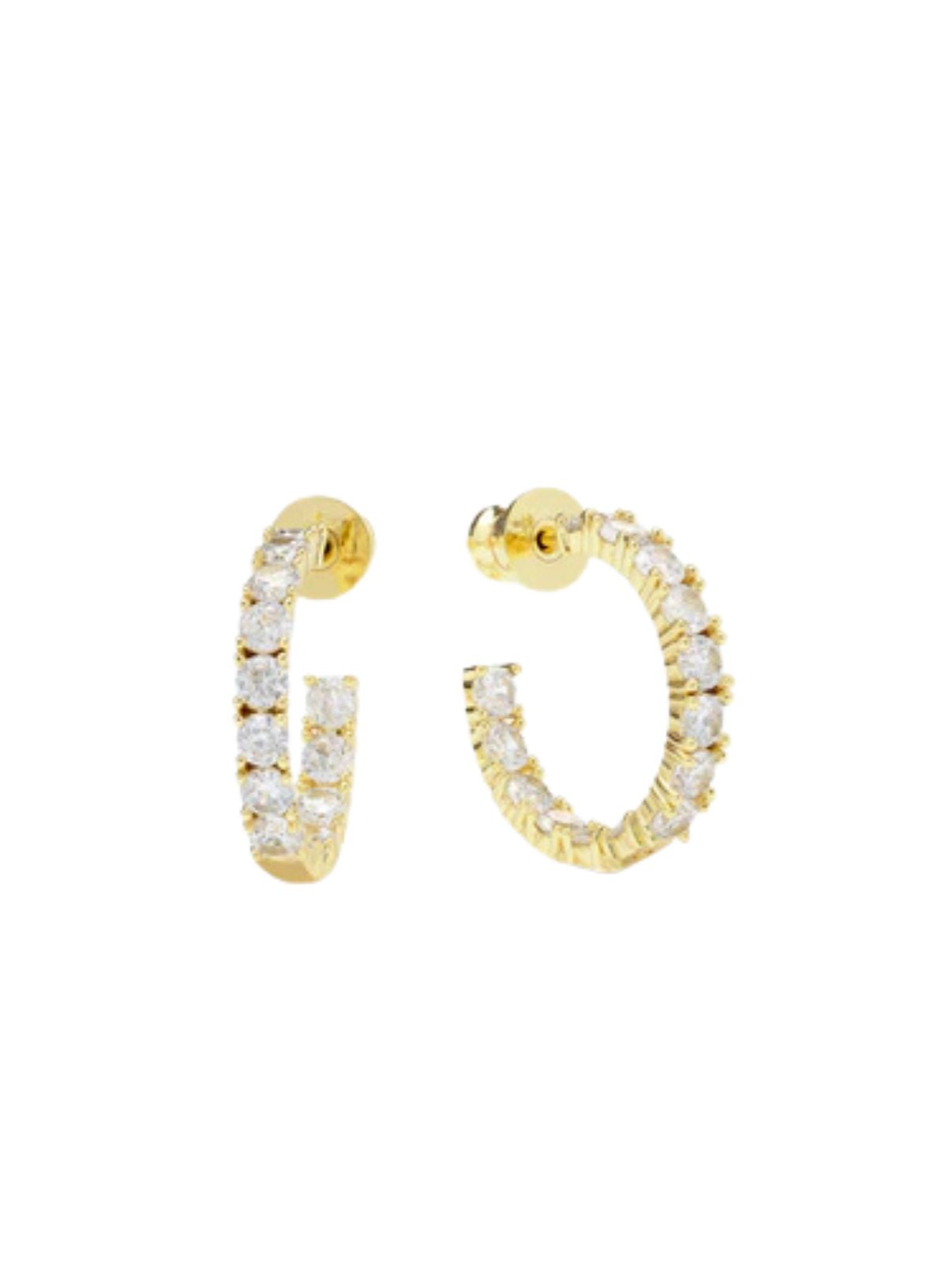 Melinda Maria Heiress Hoops in Gold/White