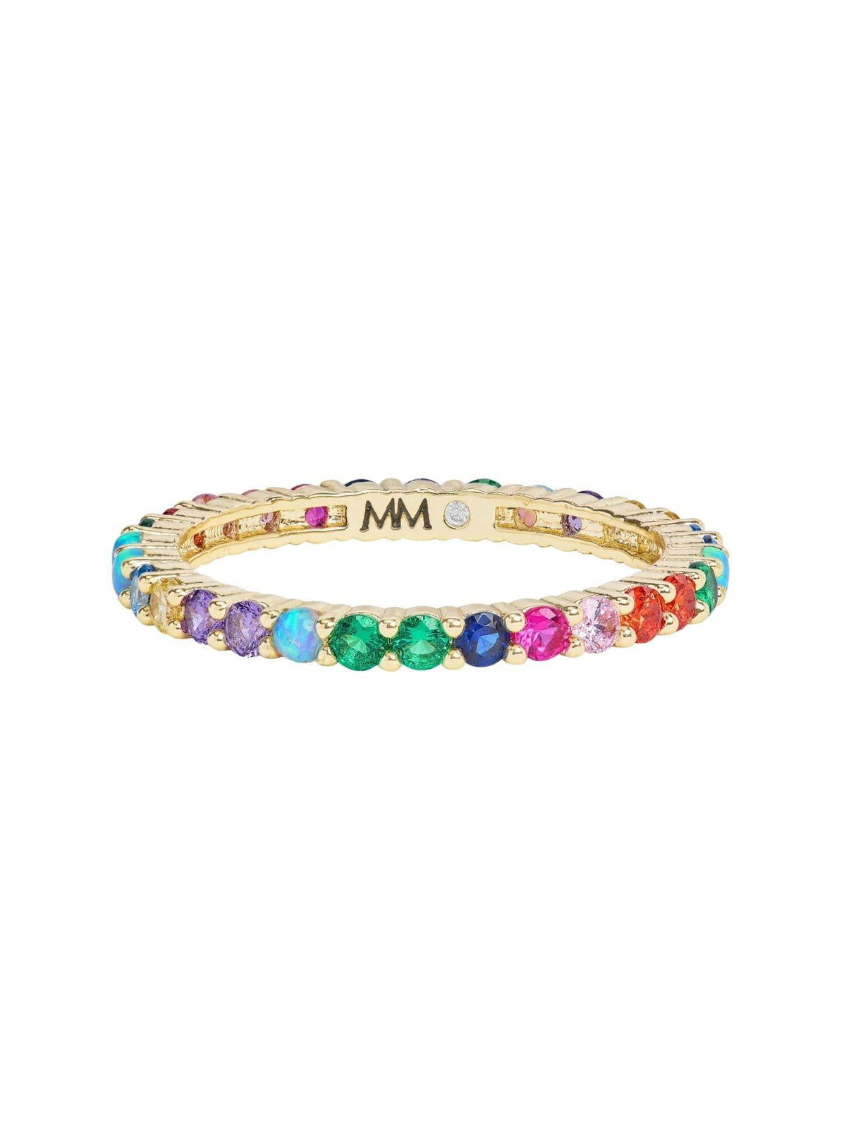 Melinda Maria Heiress Ring 2mm in Gold/Multi Stone