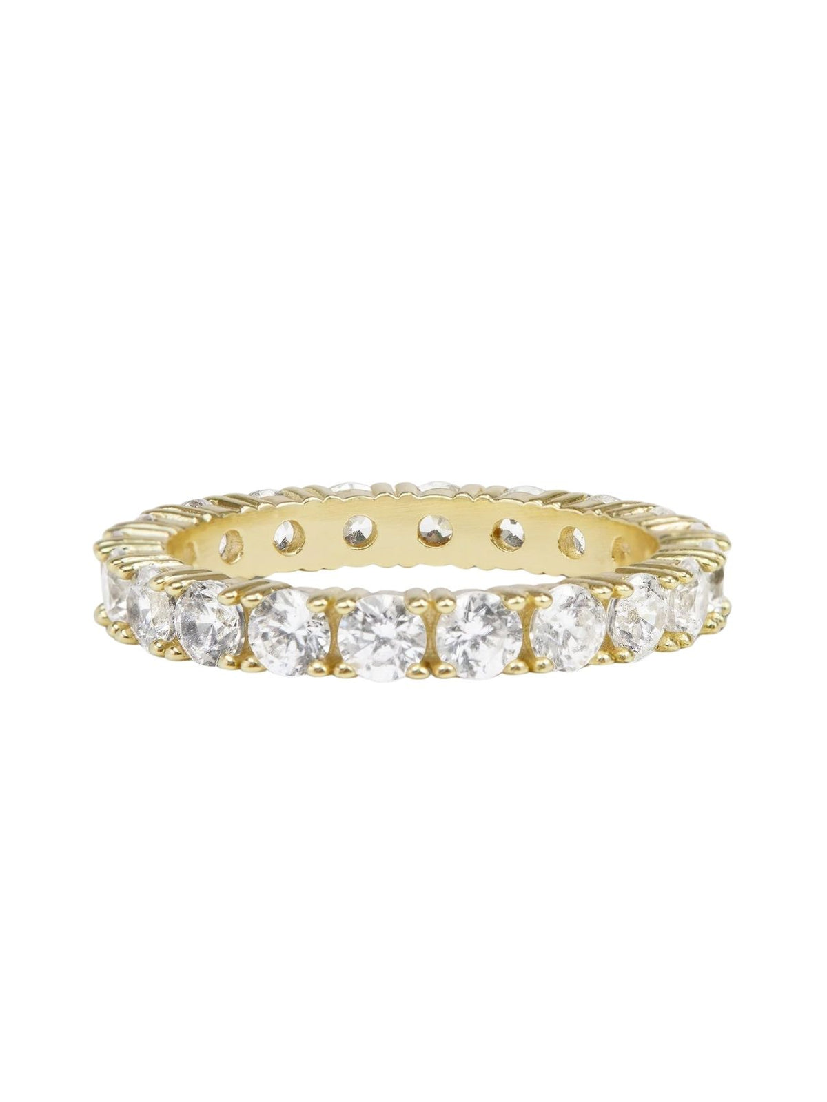 Melinda Maria Heiress Ring 3mm in Gold/White Diamondettes