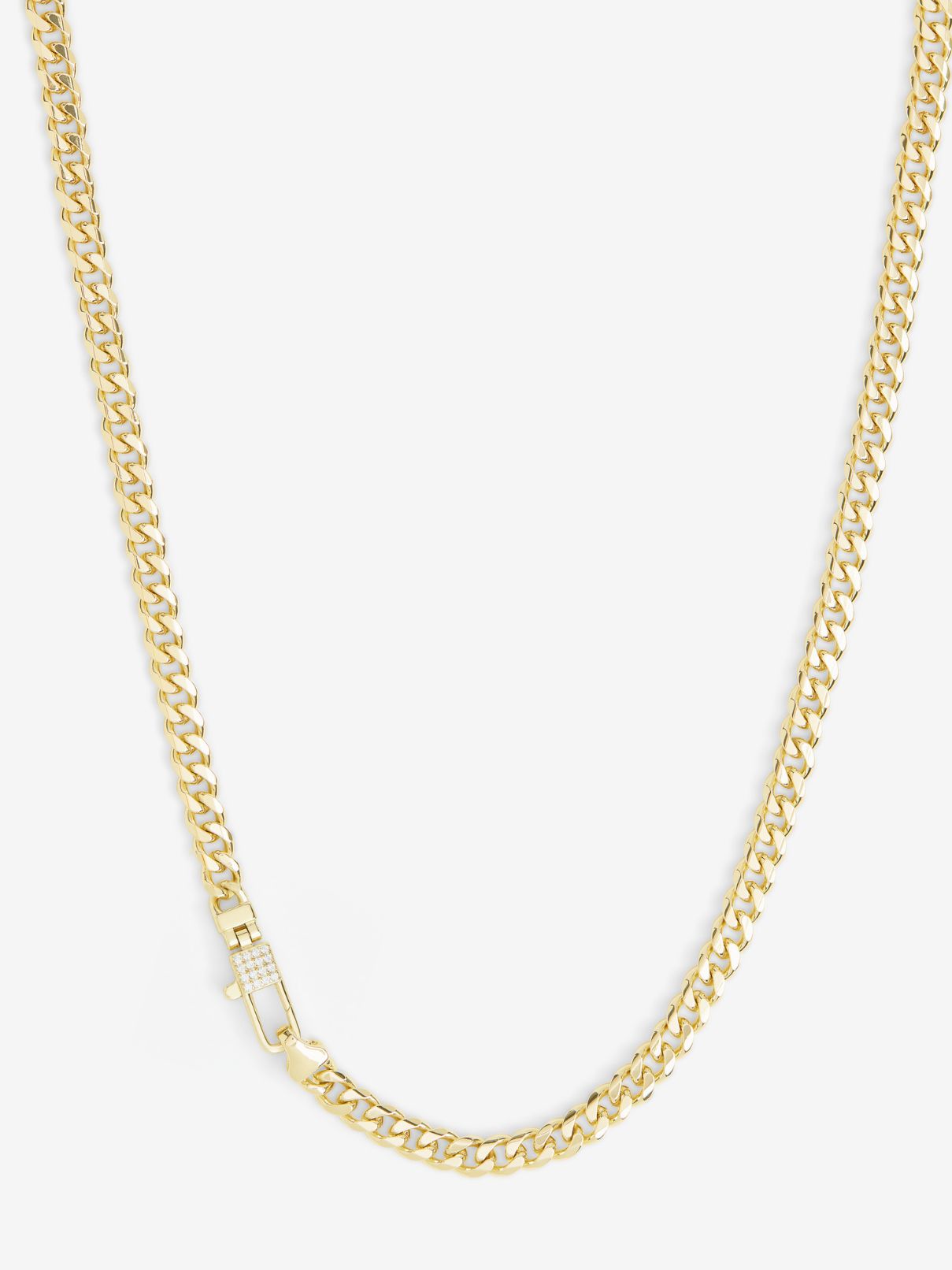 Melinda Maria Julian Pave Lock Necklace 5MM Gold