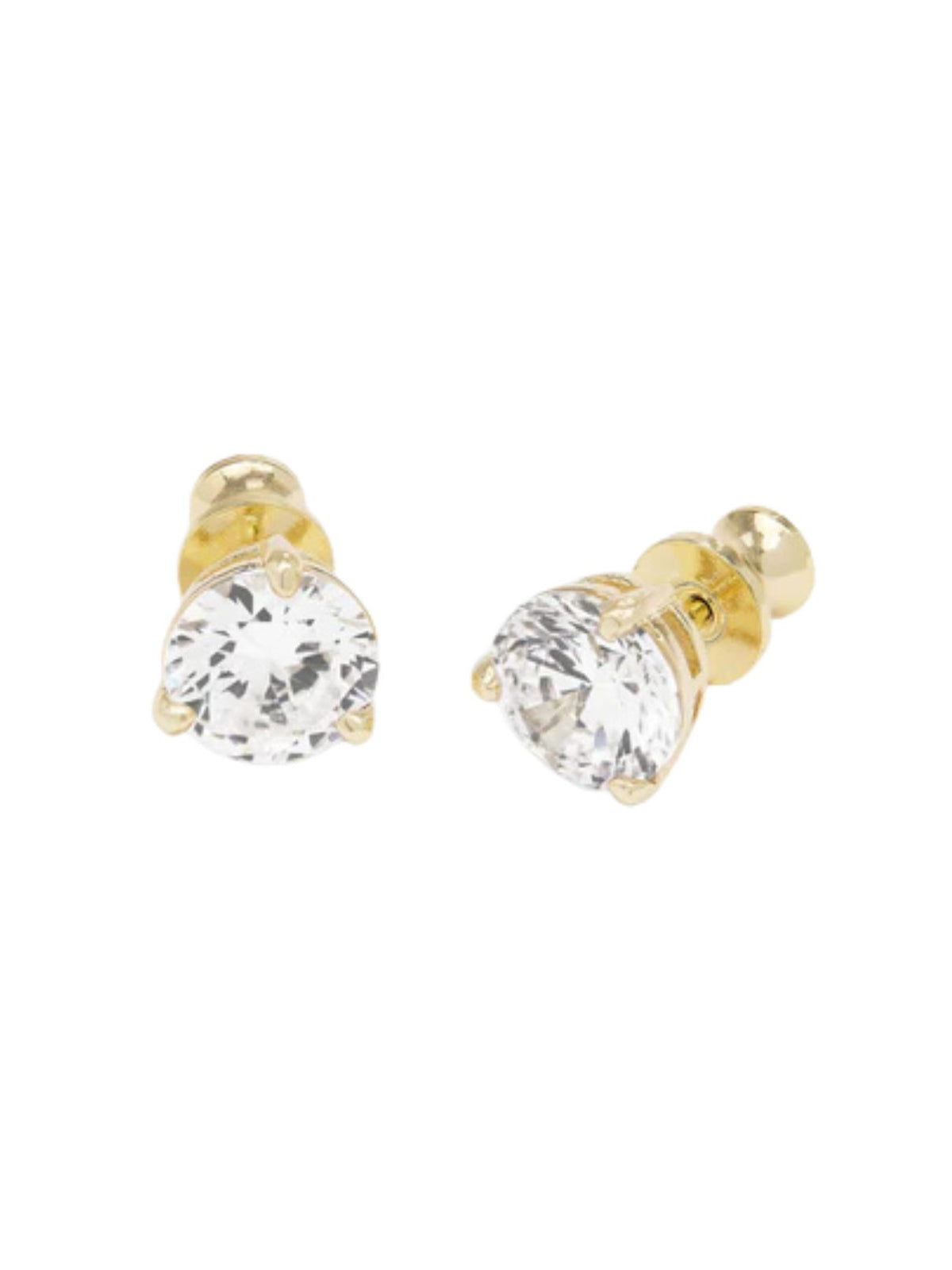 Melinda Maria Not Your Basic 8mm Stud Earrings in Gold/White Diamondettes
