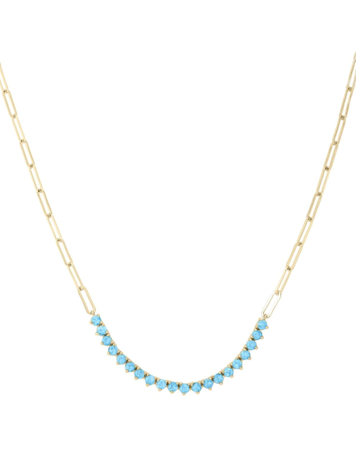 Melinda Maria Not Your Basic Samantha Tennis Necklace in Gold/Blue Opal
