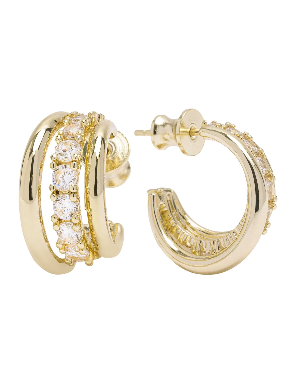 Melinda Maria Oh She Fancy Smooth Diamond Hoops – Gold