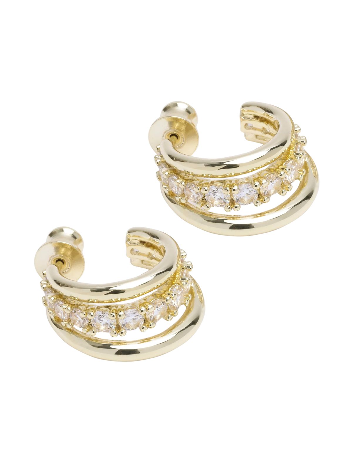 Melinda Maria Oh She Fancy Smooth Diamond Hoops – Gold