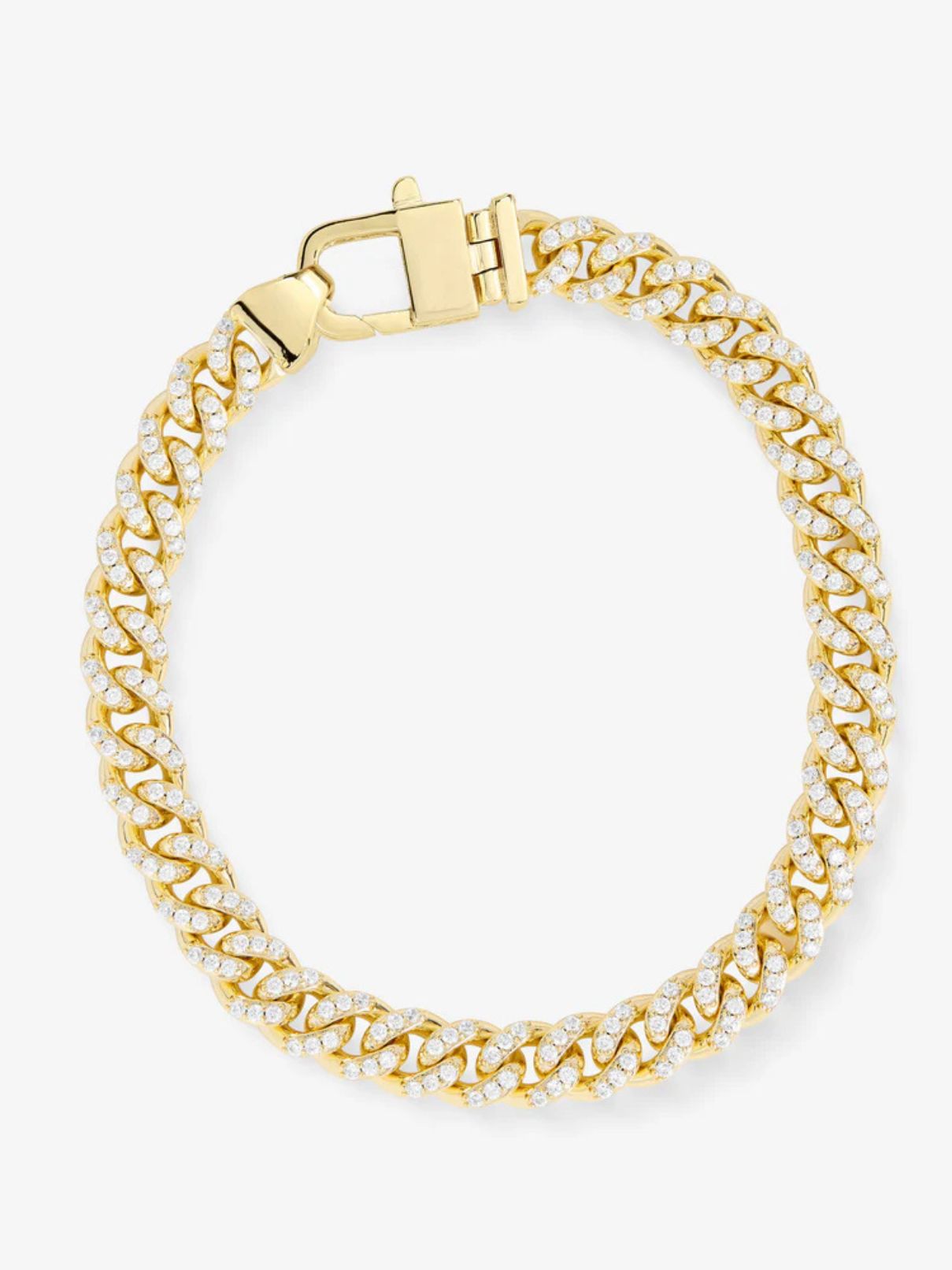 Melinda Maria Pave Julian Cuban Chain Bracelet in Gold