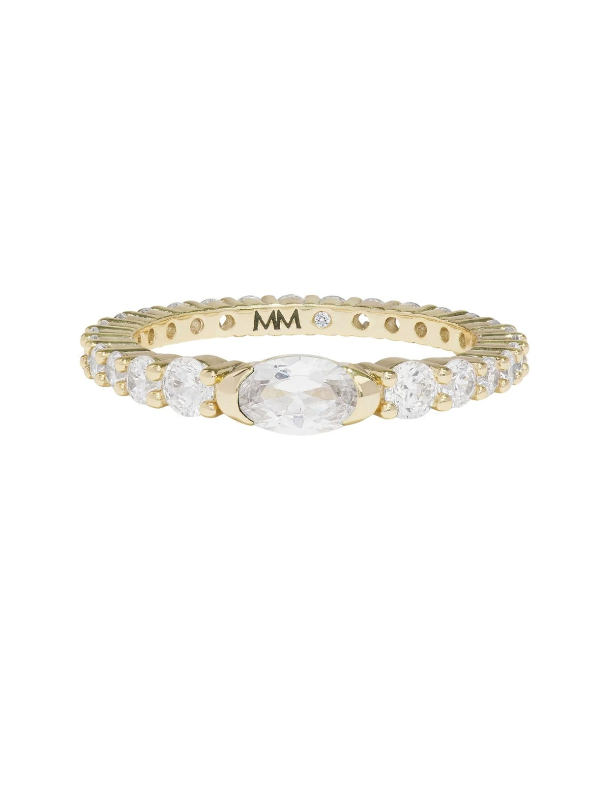 Melinda Maria The Maven Ring in Gold/White Diamondettes