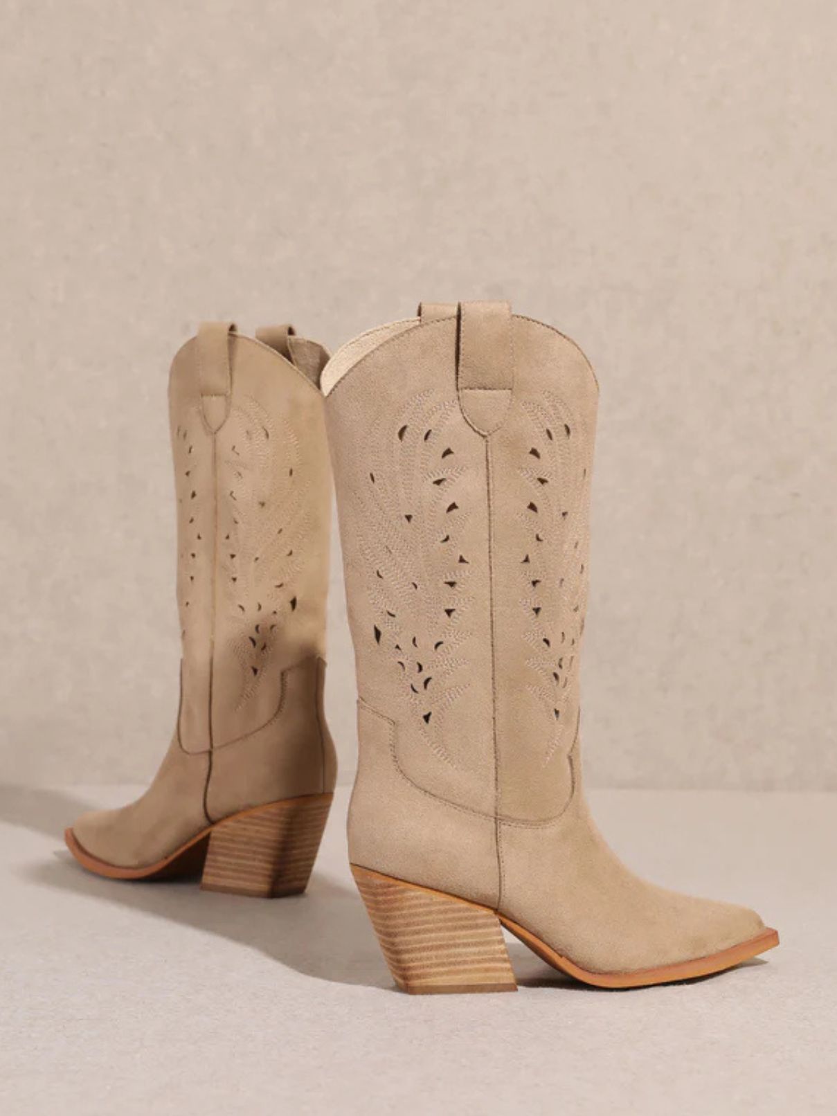 Mi.im Olivia Western Boot in Beige