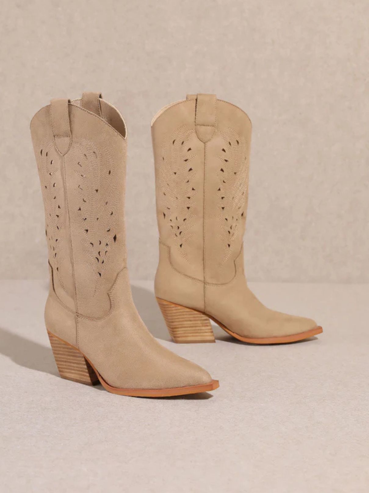 Mi.im Olivia Western Boot in Beige