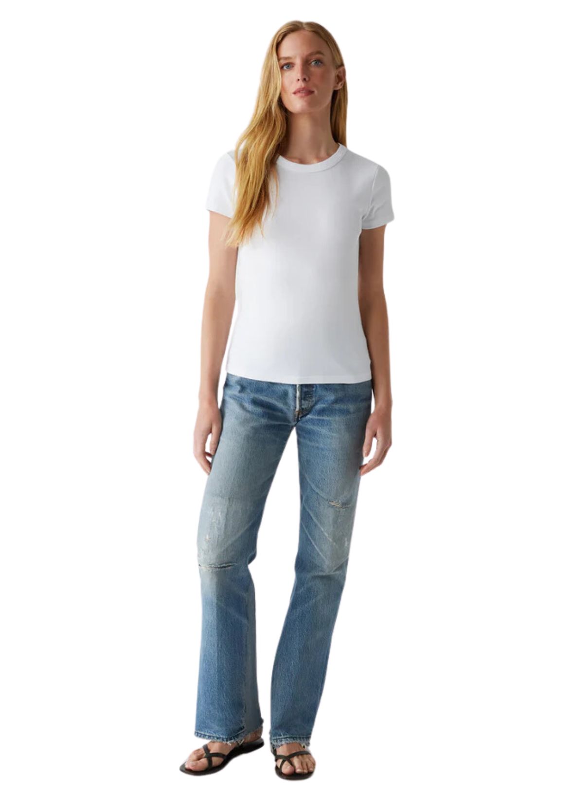 Michael Stars 100% Cotton Lexy Tee in White