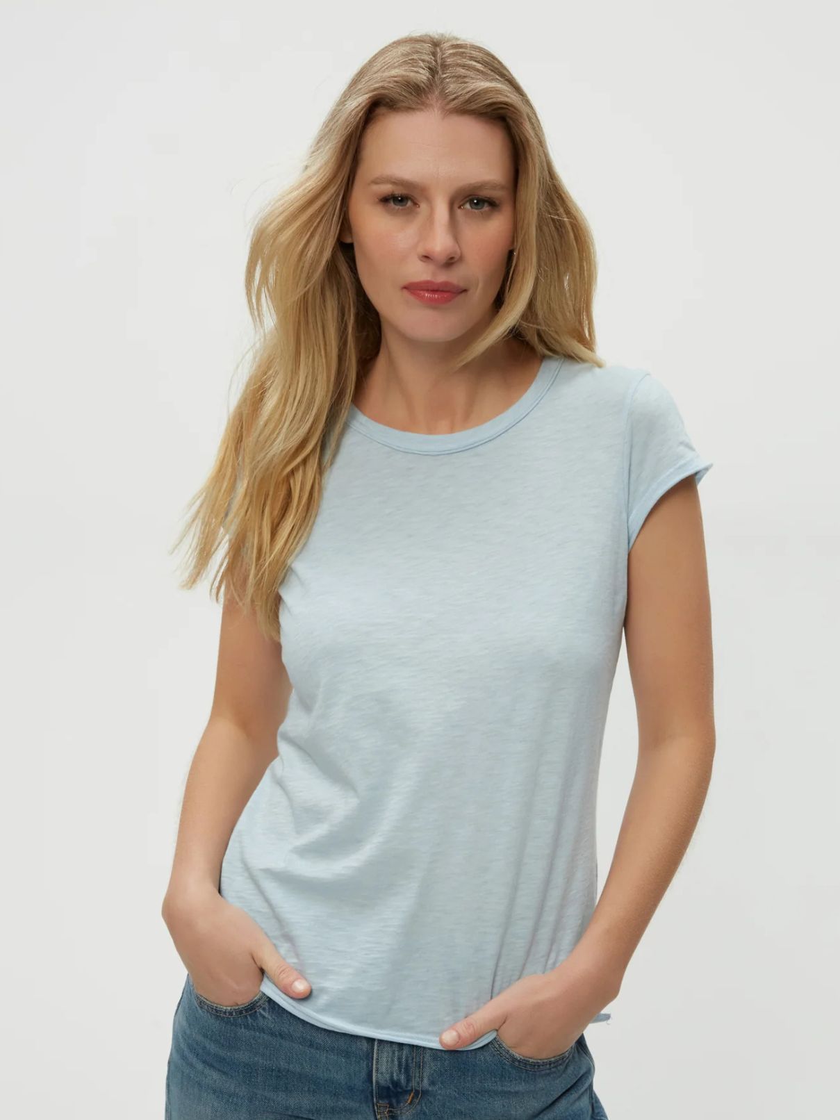 Michael Stars 100% Cotton Trudy Crew Tee in Fountain