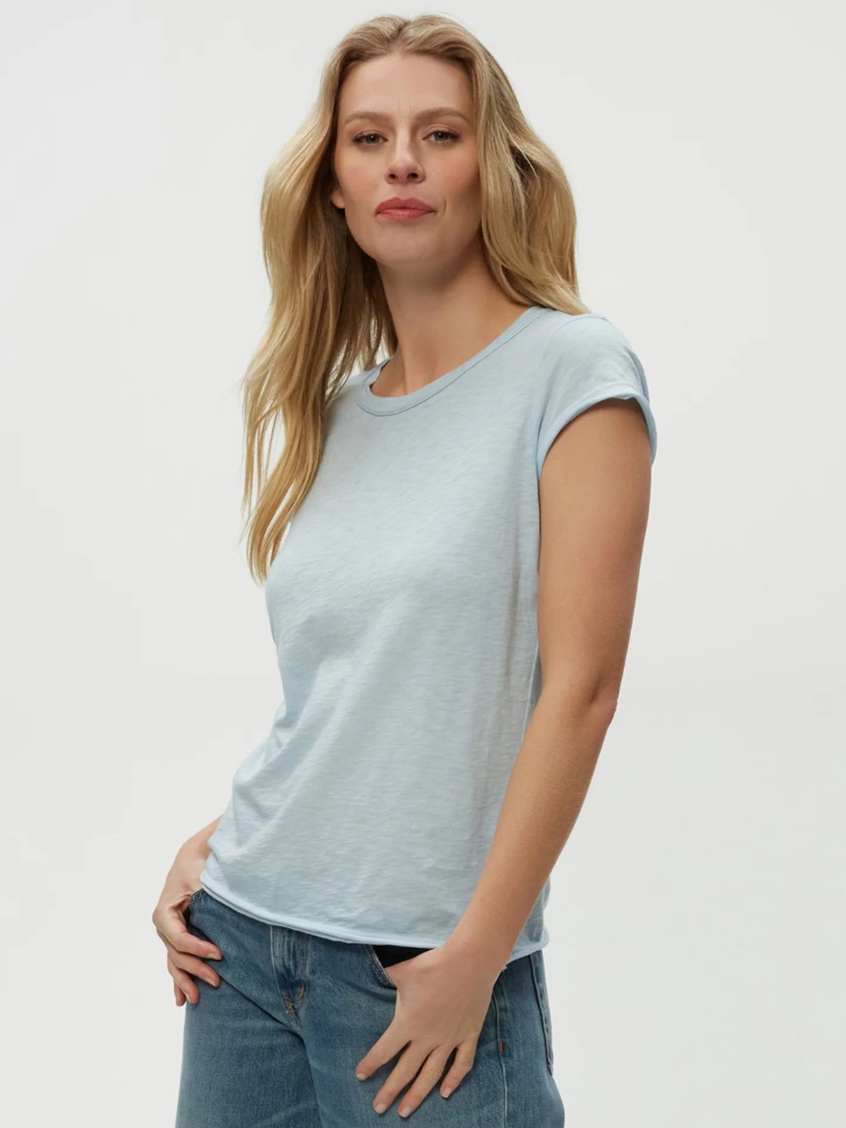 Michael Stars 100% Cotton Trudy Crew Tee in Fountain