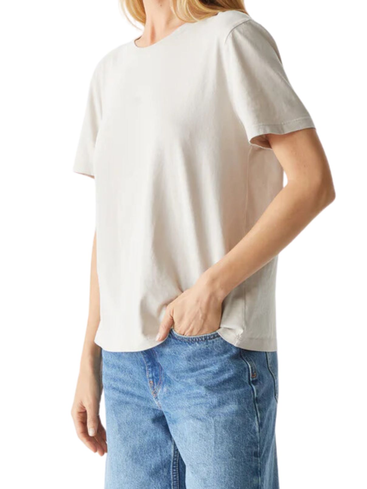 Michael Stars Becca S/S Crew in Cement
