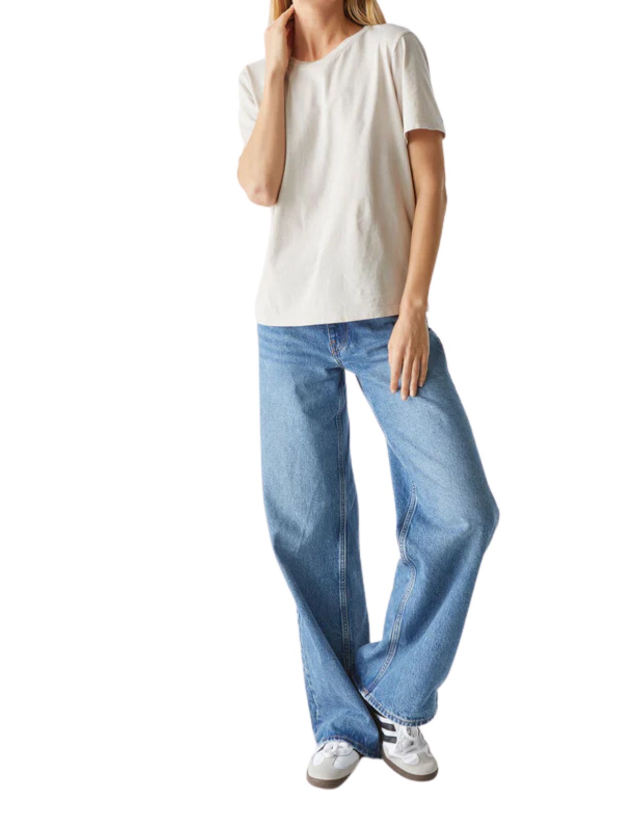 Michael Stars Becca S/S Crew in Cement
