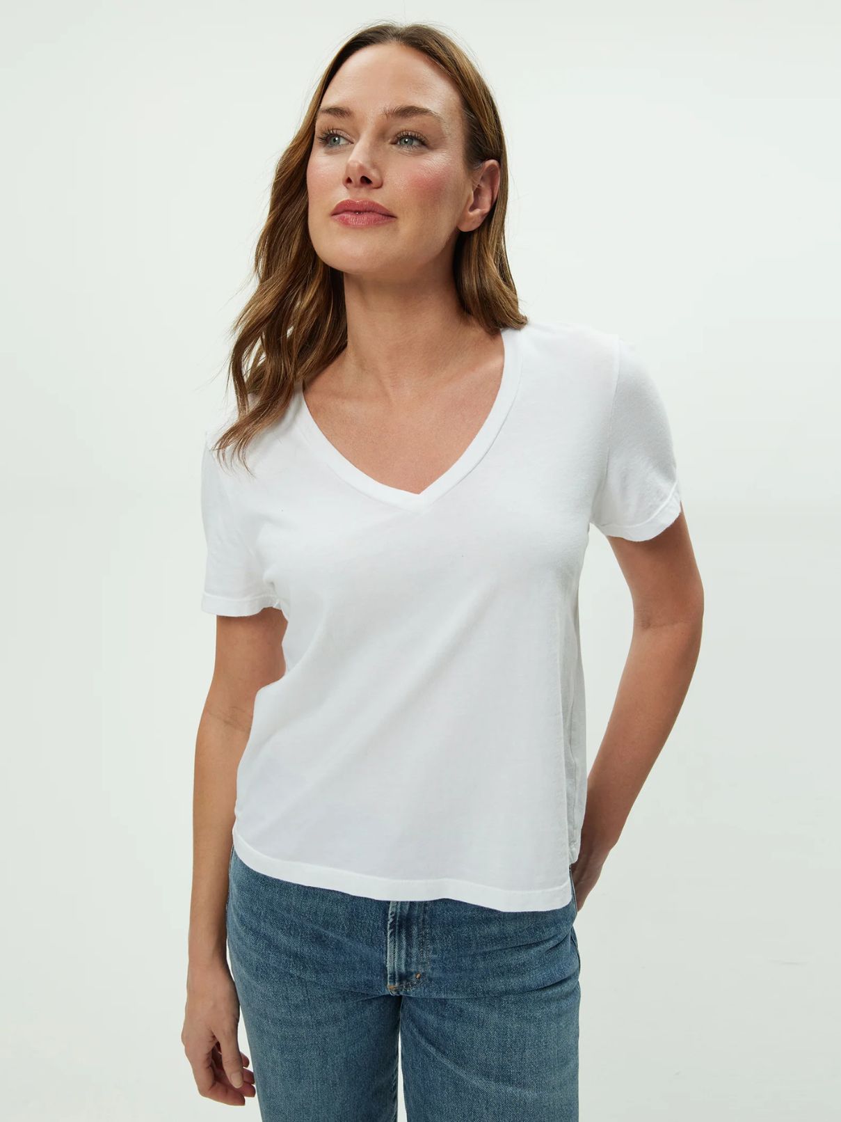 Michael Stars Daria V-Neck Tee White