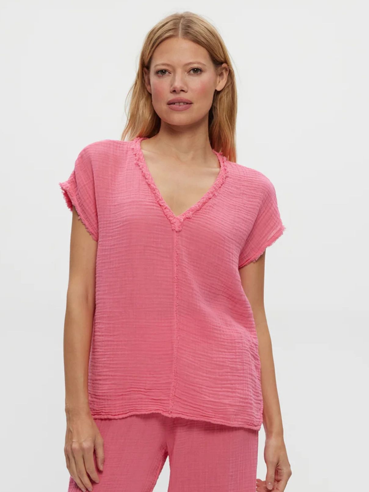 Michael Stars Draya V-Neck Zinnia