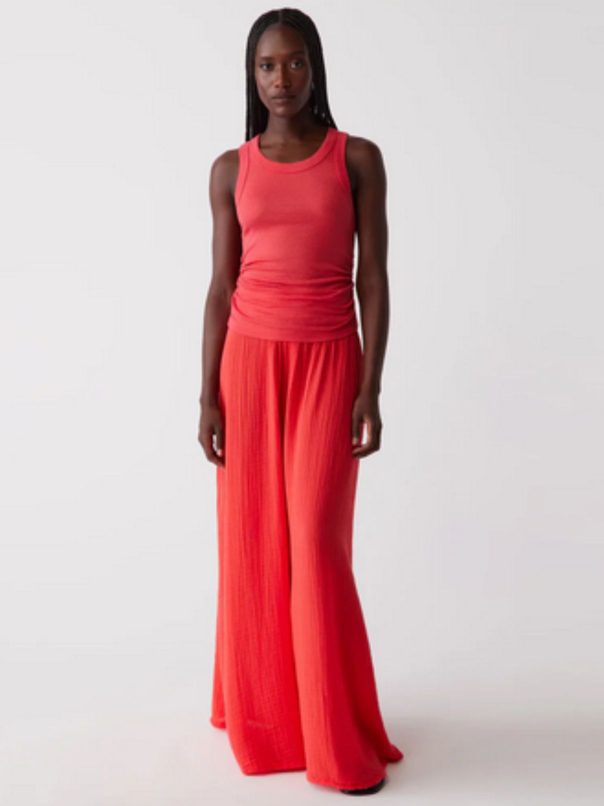Michael Stars Ella Crop Tank in Ruby Shine