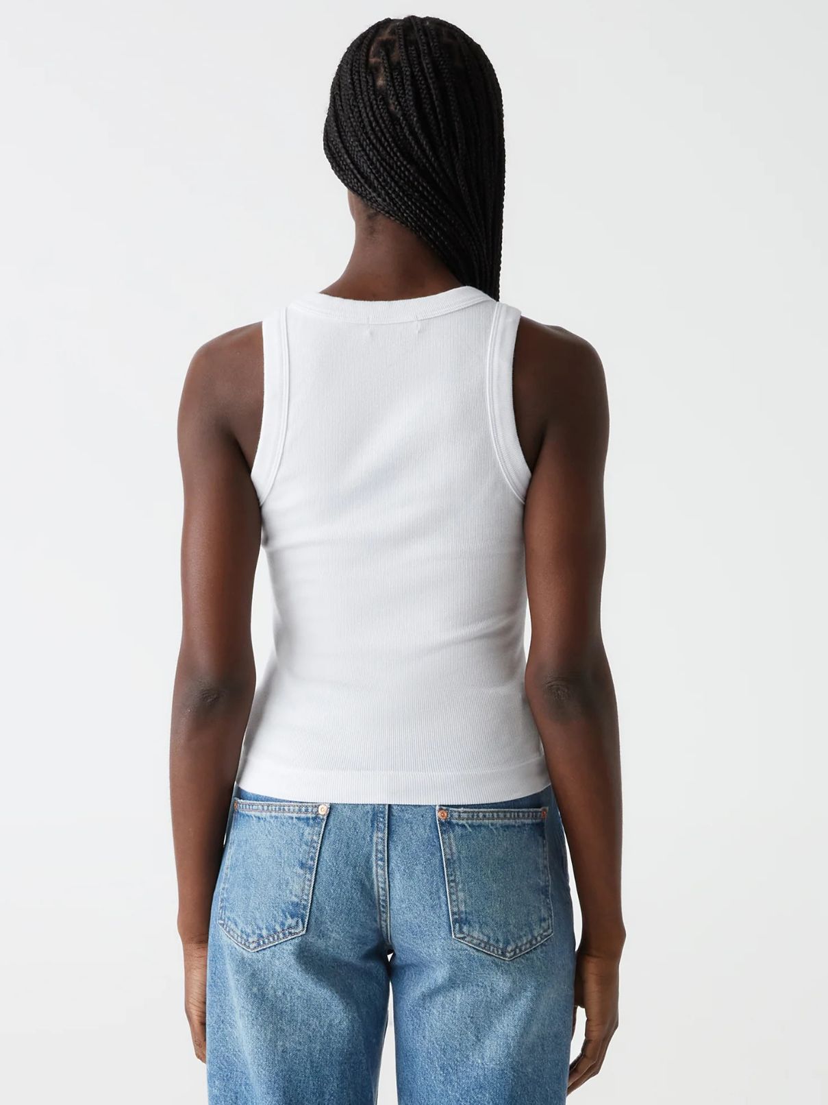 Michael Stars Gina Wide Binding Tank in White