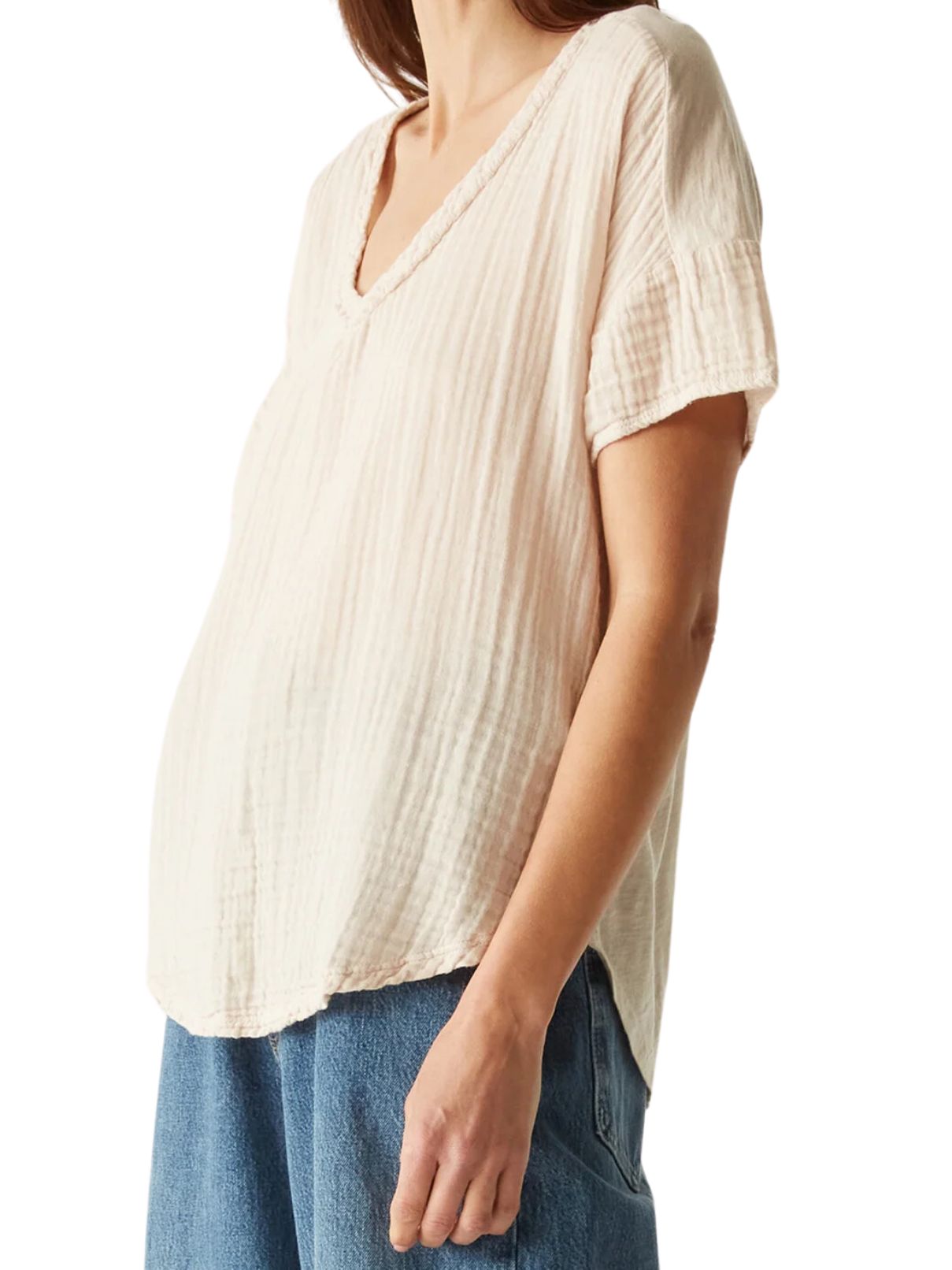 Michael Stars Gretna Relaxed Tee in Cement
