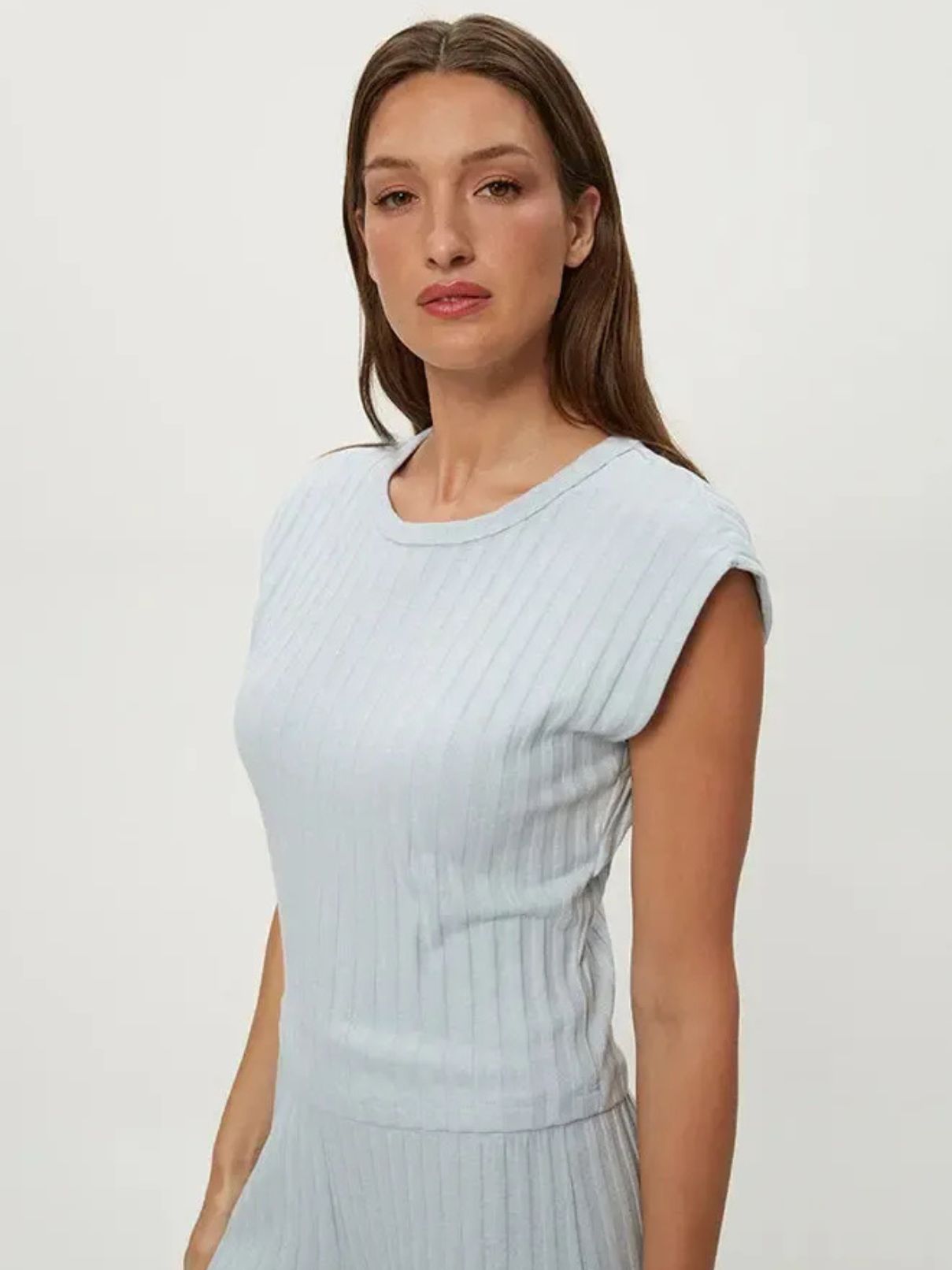 Michael Stars Jinny Power Shoulder Tee in Splash