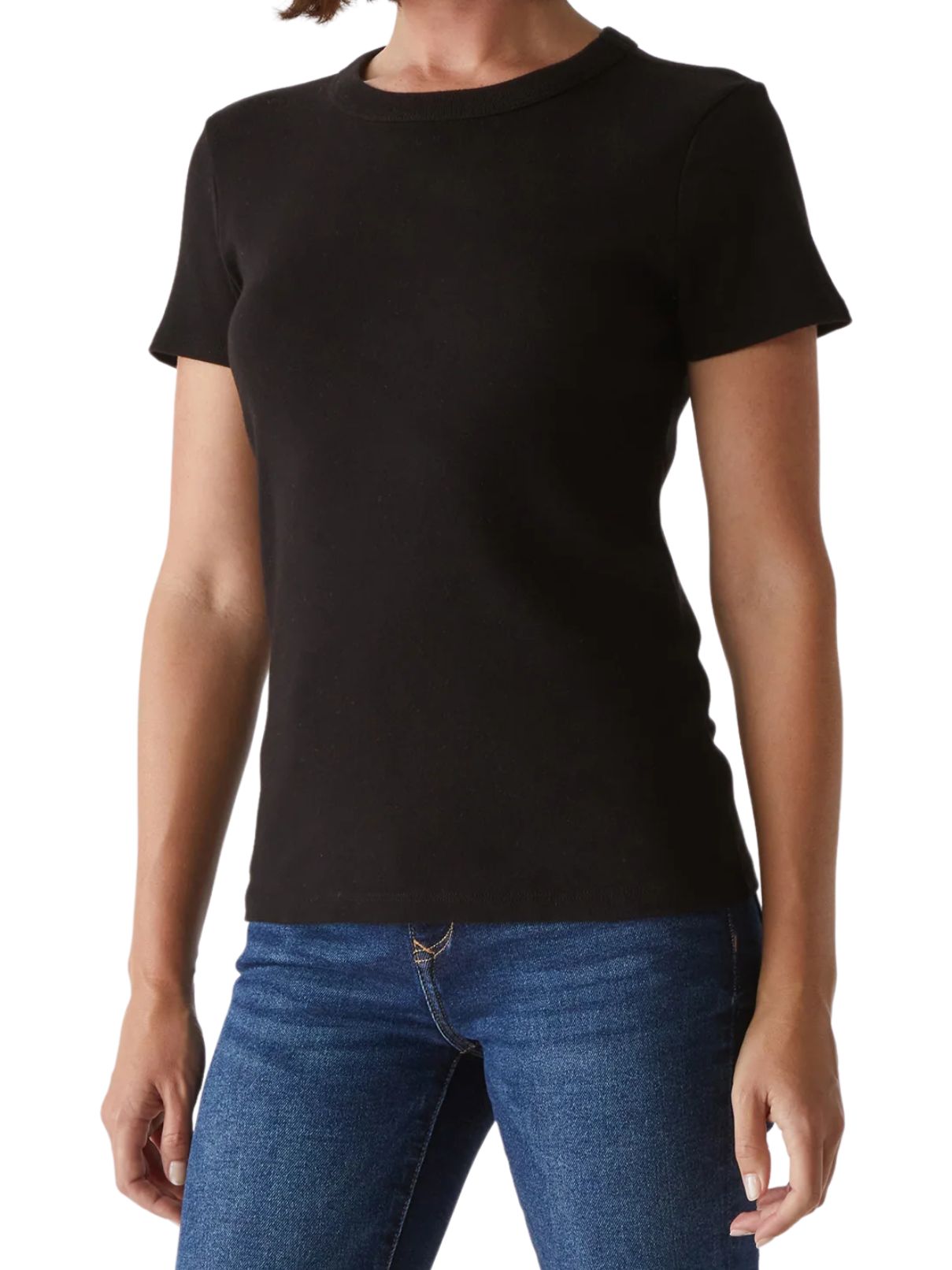 Michael Stars Lexy Tee in Black