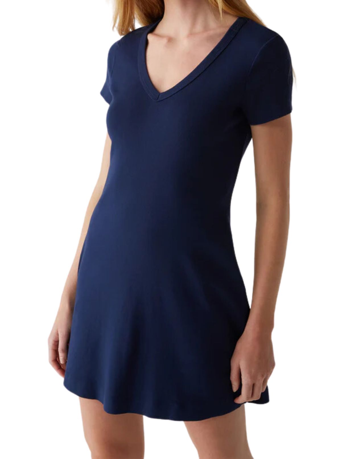 Michael Stars Liza V-neck Mini Swing Dress in Nocturna
