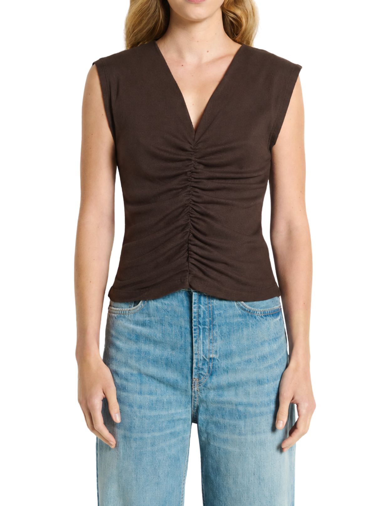 Michael Stars Lune Shirred Front Tank – Molasses