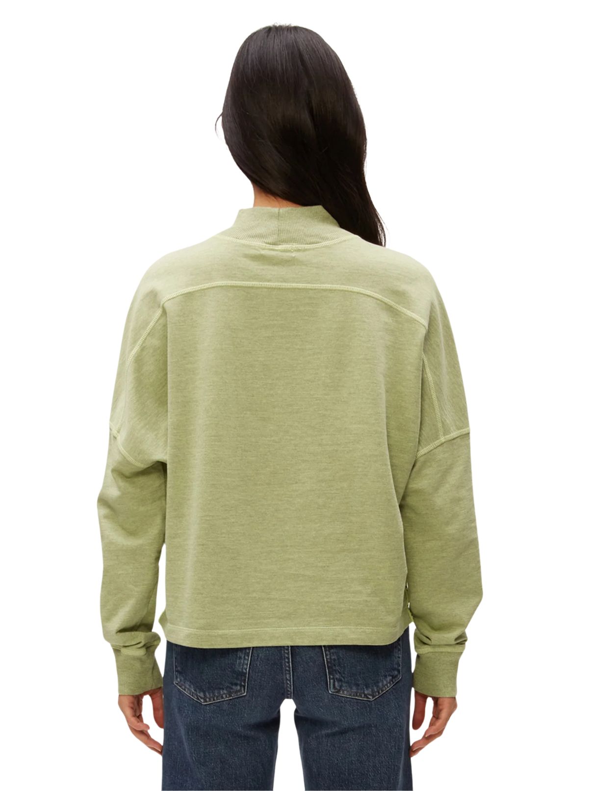 Michael Stars Mila Mock Neck Sweatshirt in Dew