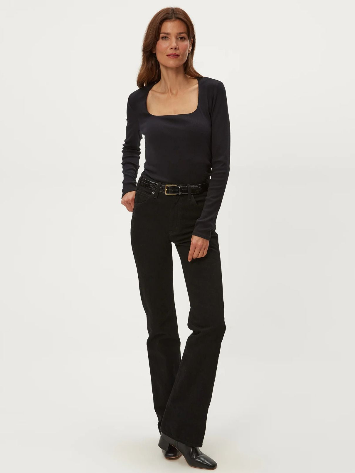 Michael Stars Sarah Square Neck L/S Black