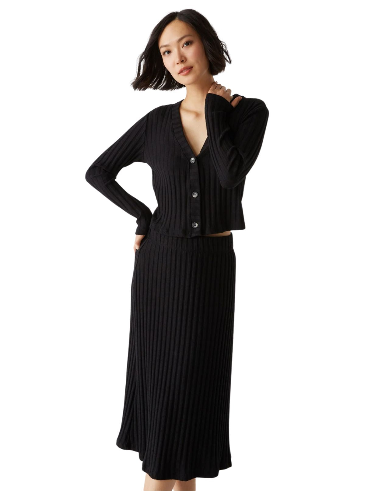 Michael Stars Shania Midi Skirt in Black