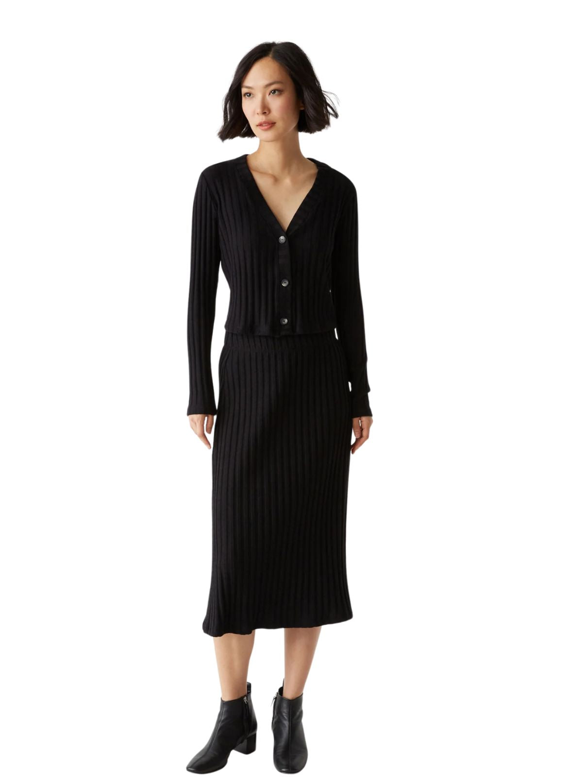 Michael Stars Shania Midi Skirt in Black