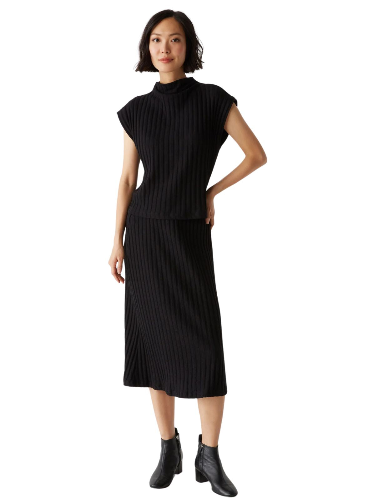 Michael Stars Shania Midi Skirt in Black