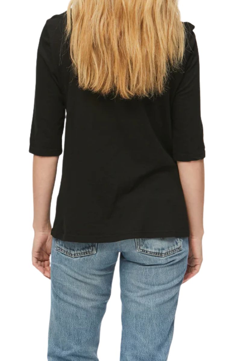 Michael Stars Swing Tee with Elbo Sleeve in Black