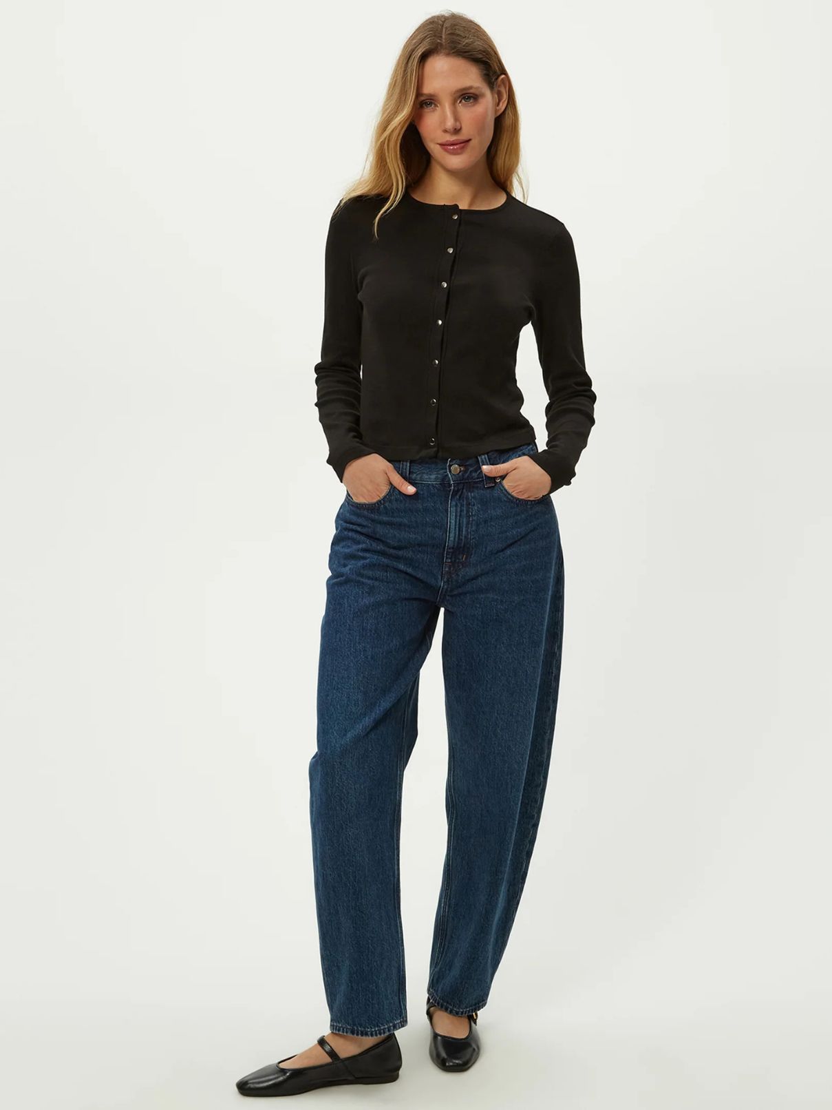 Michael Stars Trixie Crew Snap Cardi in Black