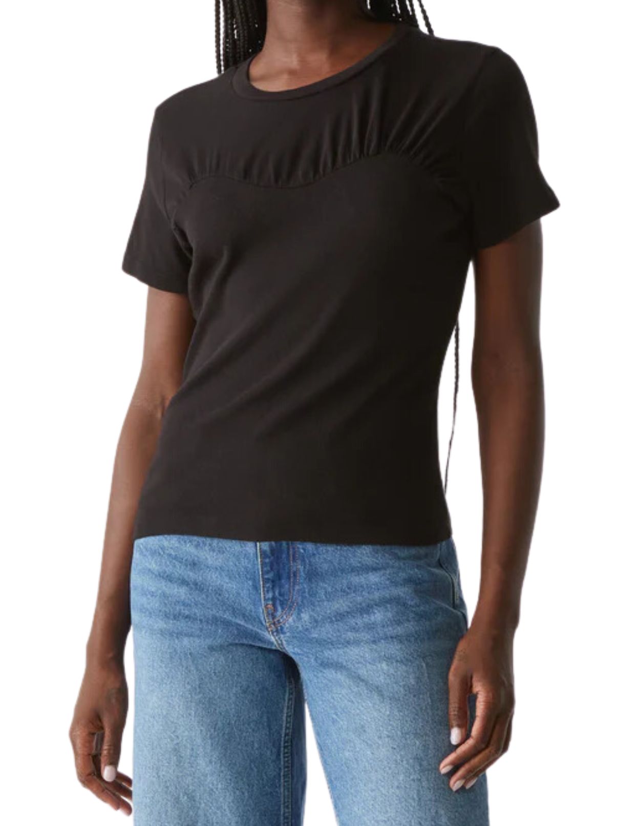 Michael Stars Victoria Shirred Top in Black