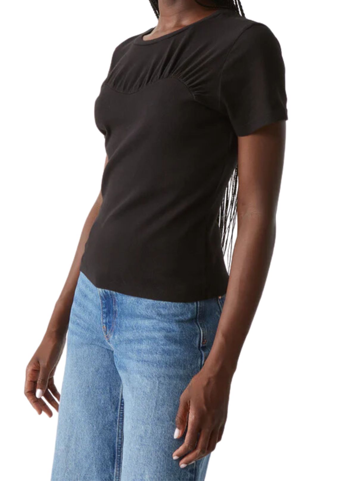 Michael Stars Victoria Shirred Top in Black