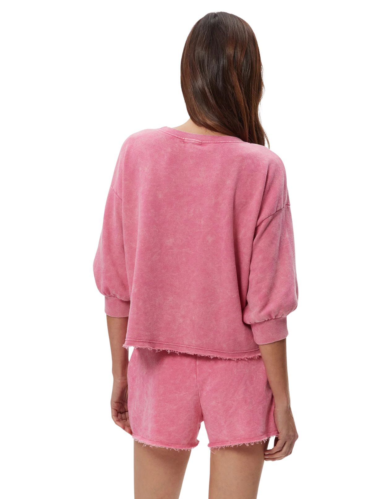 Micheal Stars Julia Mineral Wash Pullover in Dragon Fruit