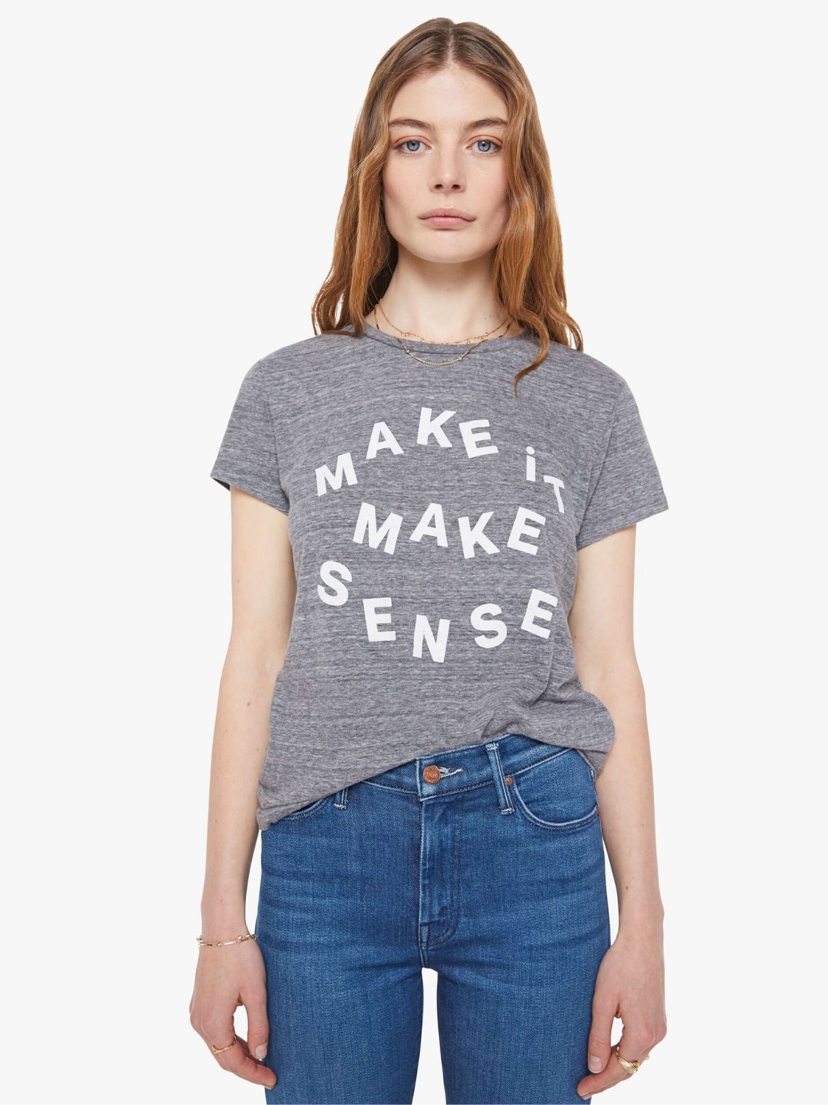 Mother Denim Boxy Goodie Goodie Make It Make Sense Tee