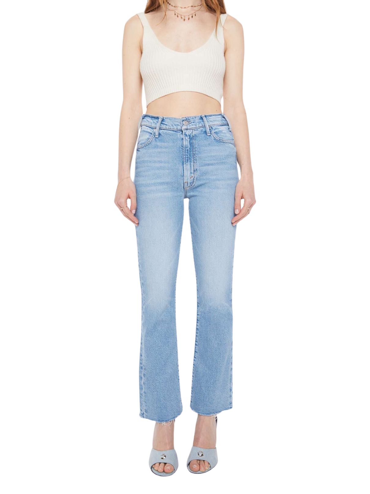 Mother Denim Hustler Ankle Fray in Sow Surreal