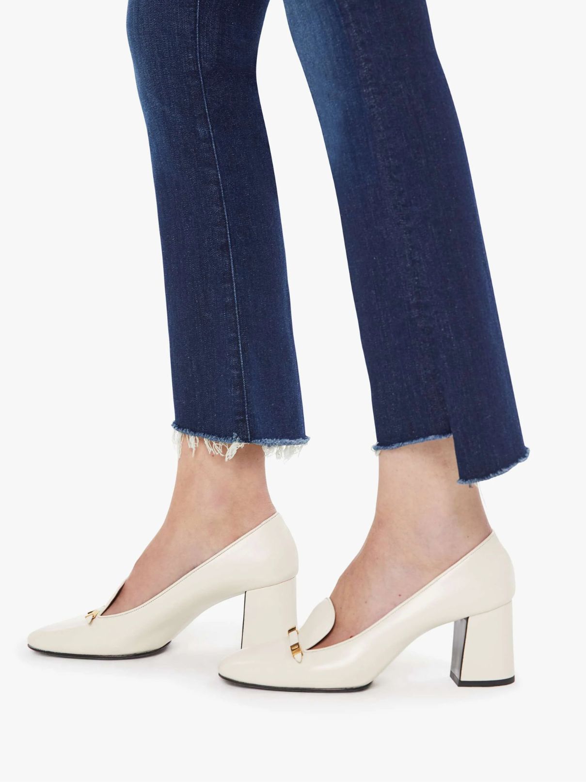 Mother Denim Insider Crop Step Fray in Off Limits