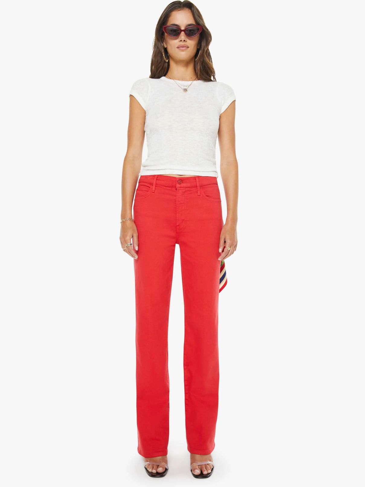 Mother Denim Kick It Jean in Tango Red