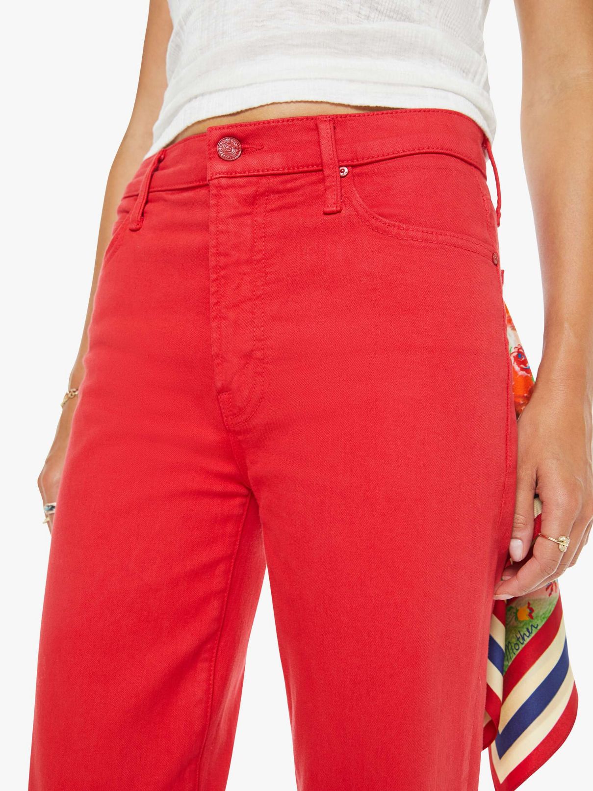 Mother Denim Kick It Jean in Tango Red