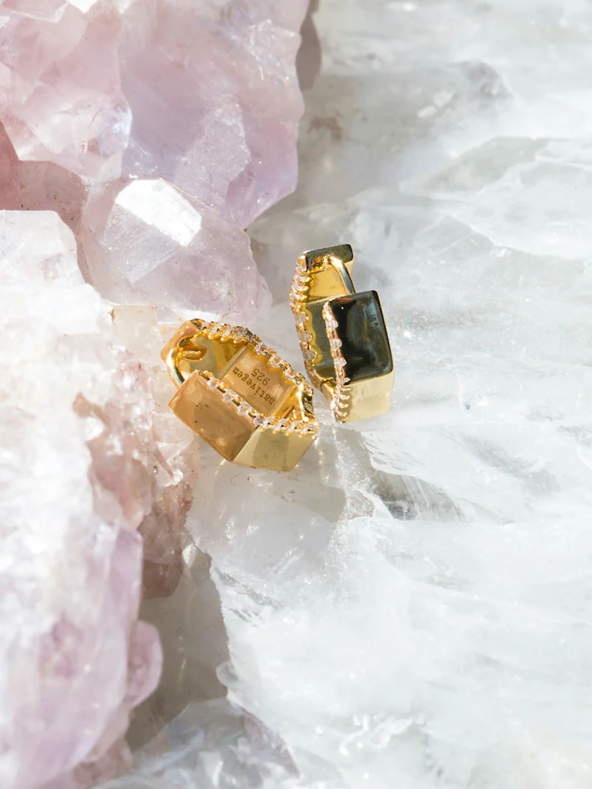 Native Gem Hexagon Huggie