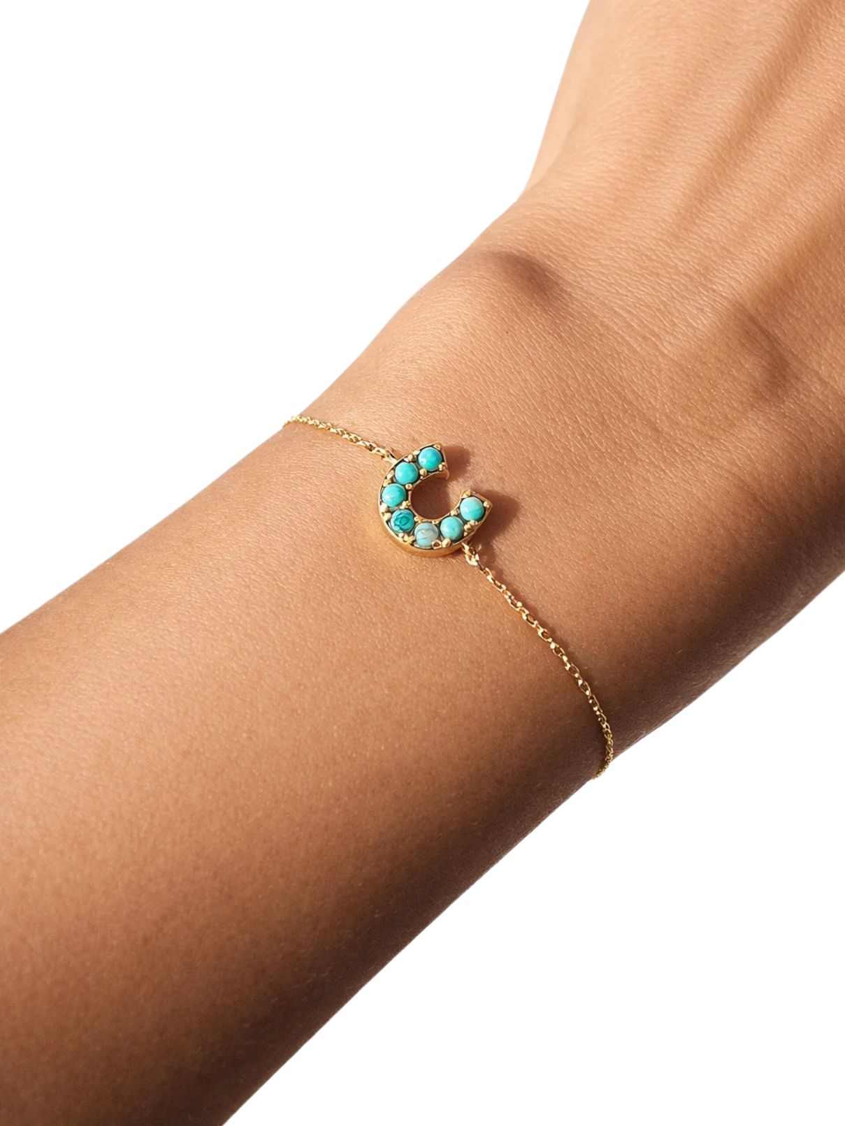 Native Gem Lucky Horseshoe Bracelet in Gold/Turquoise