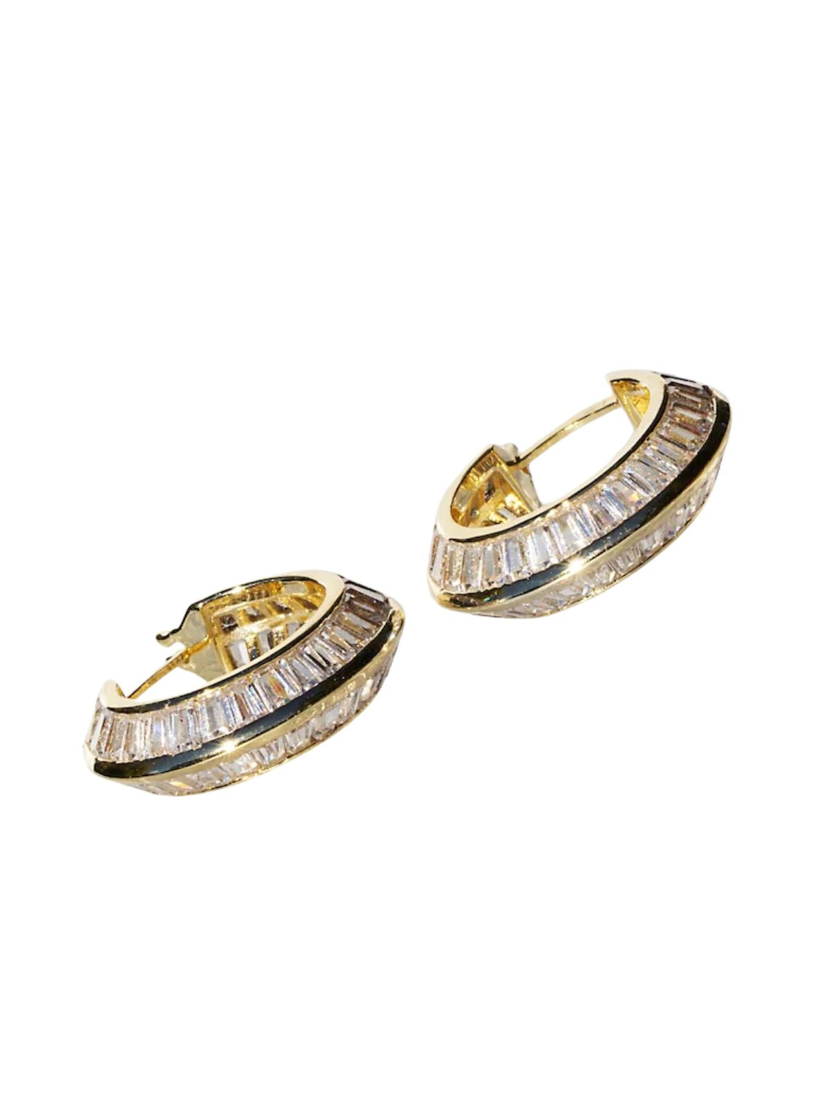 Native Gem Razor Edge Hoops in Gold