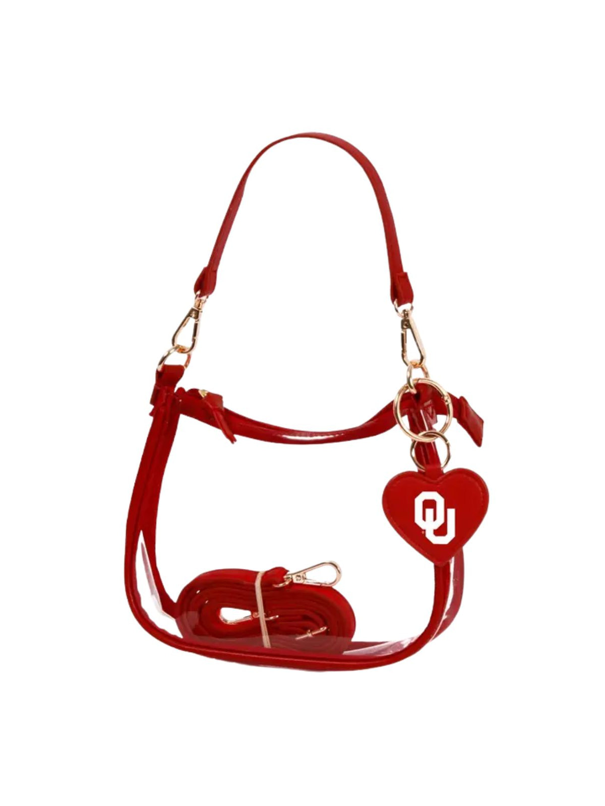 Oklahoma Sooners Clear Purse with Heart Charm