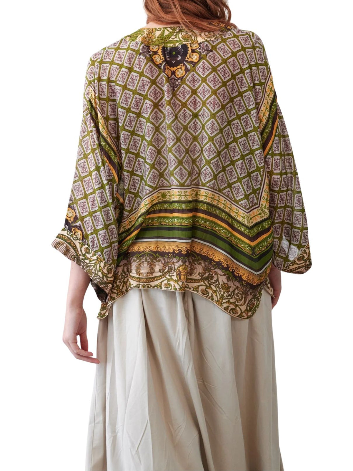 One Hundred Stars Amulet Kimono in Green