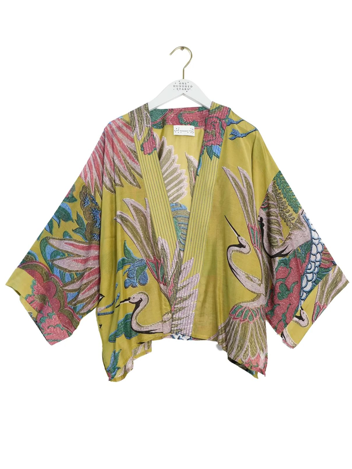 One Hundred Stars Crane Kimono Olive